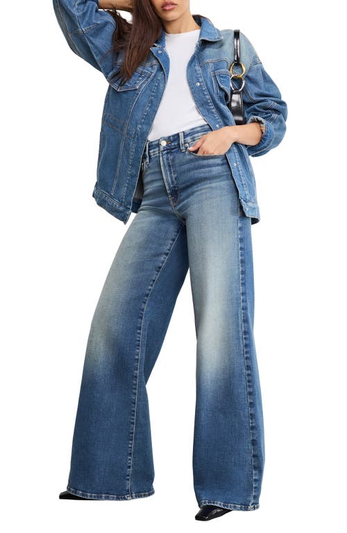 Good American Good Waist High Waist Wide Leg Palazzo Jeans In Multi