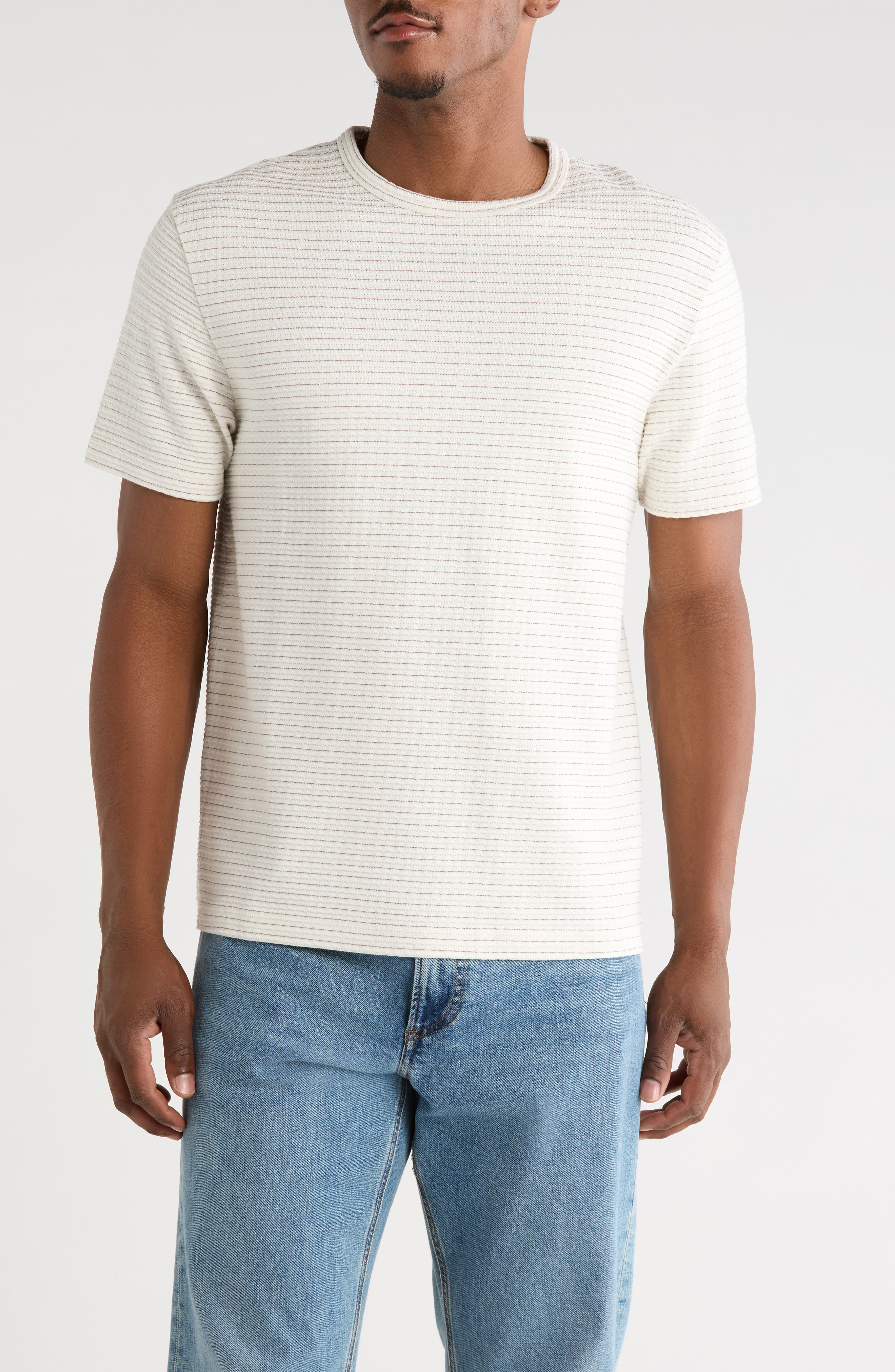 CREAM/ MAUVE STRIPE