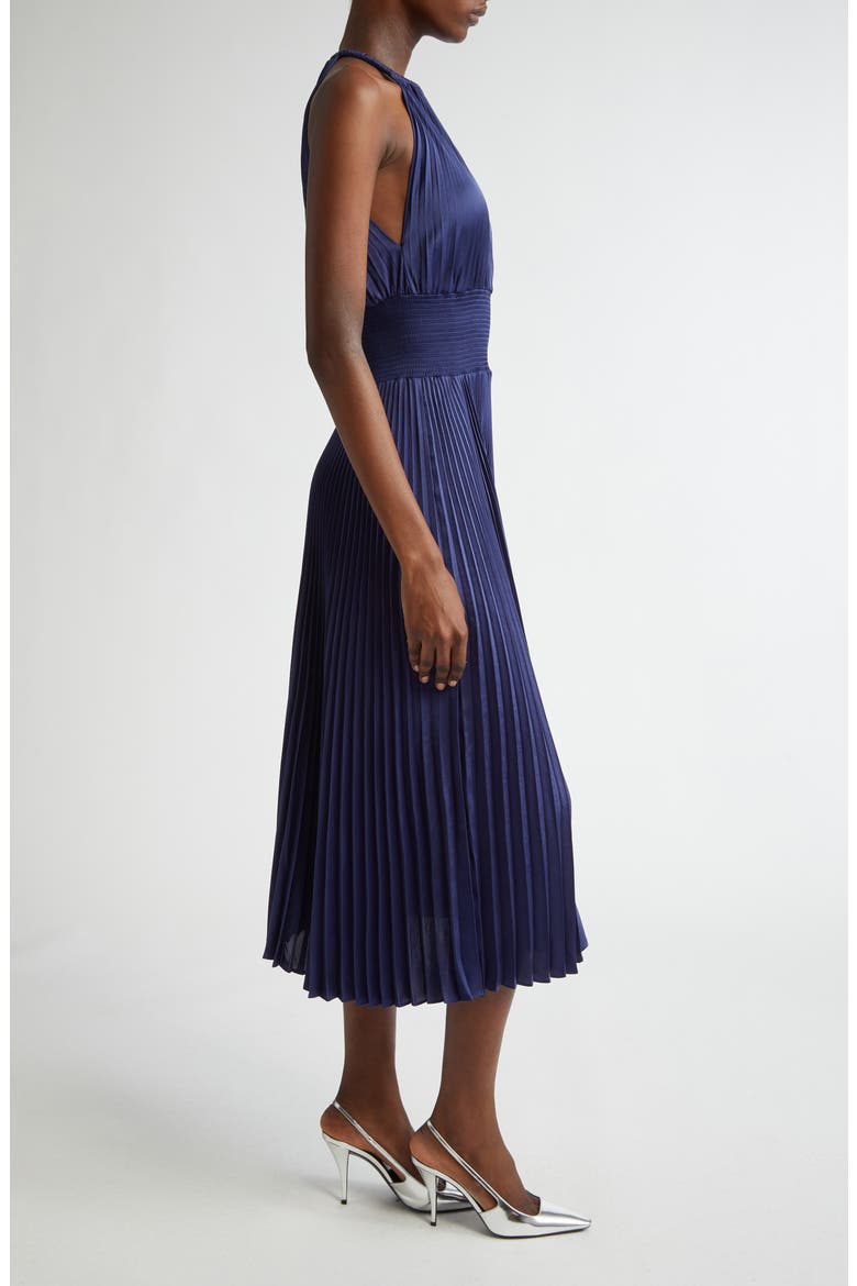 Renzo Pleated Midi Dress, Alternate, color, RIVIERA