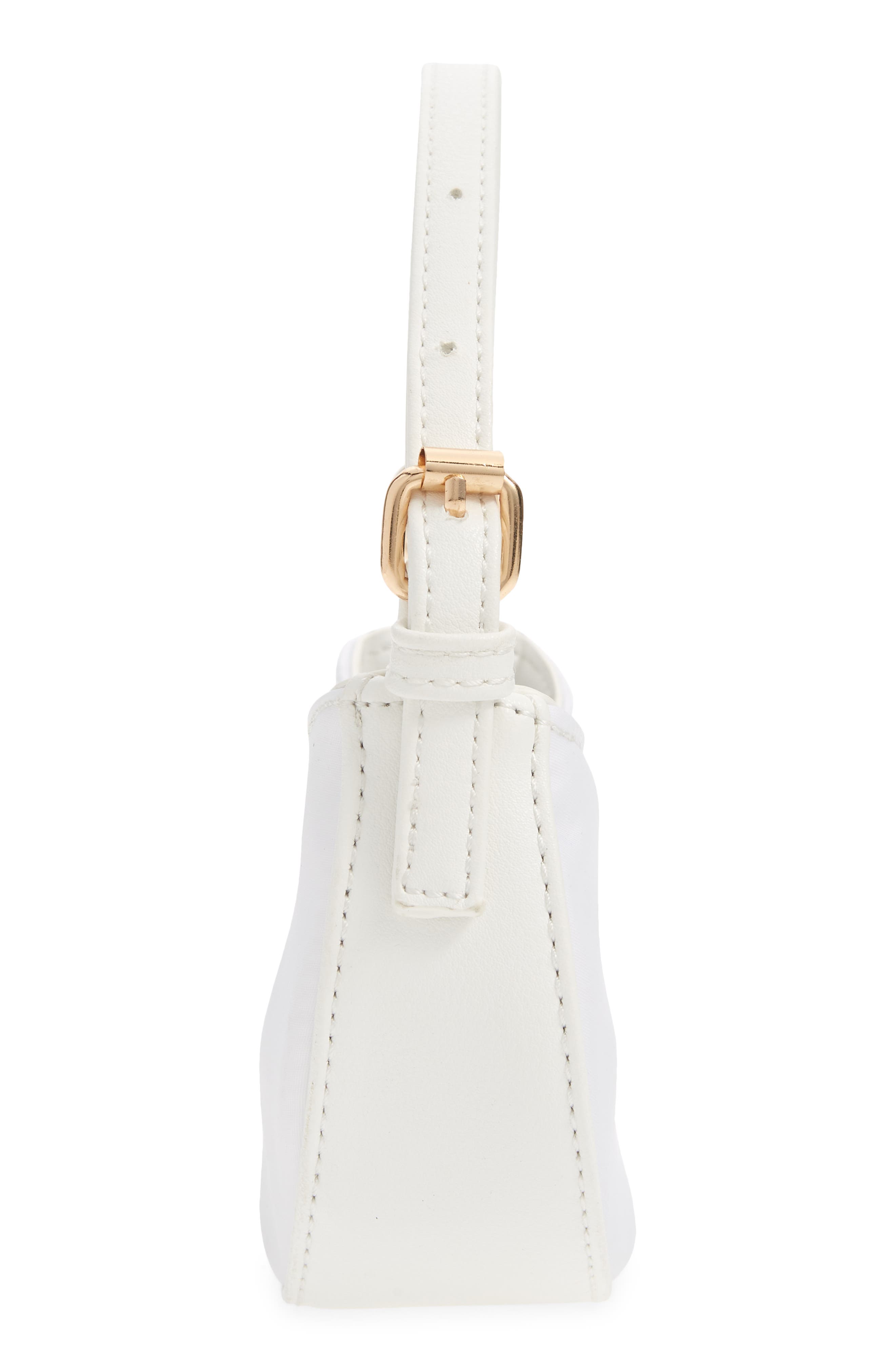 Mali + Lili Mini Nylon Baguette Bag, Alternate, color, White