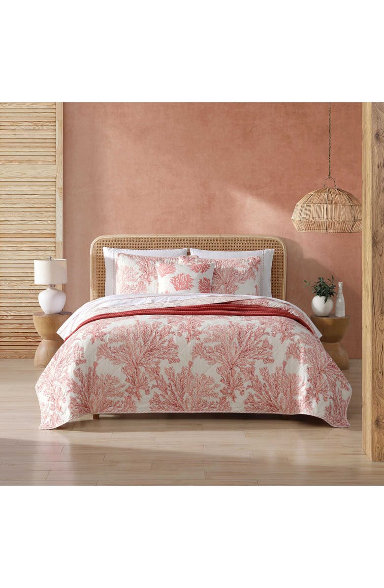 Tommy Bahama Coral Garden Reversible Quilt & Sham Set, Alternate, color, Rose Coral
