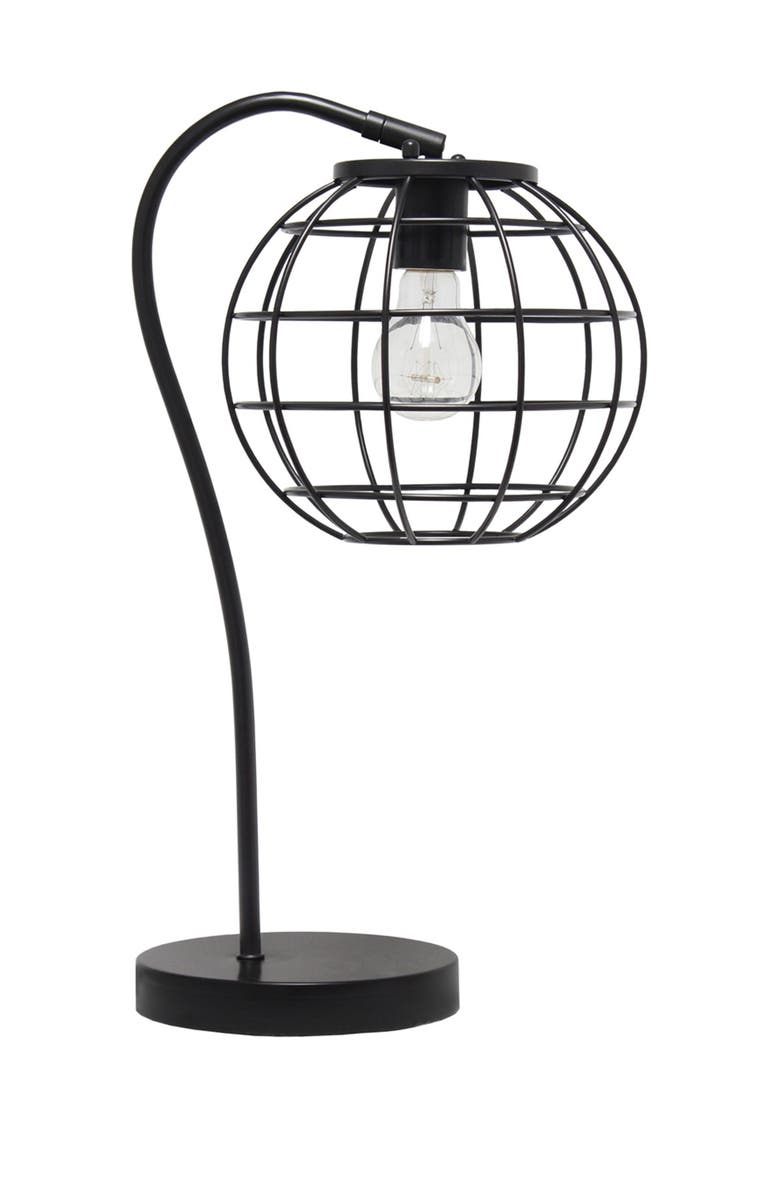 LALIA HOME Arched Metal Cage Table Lamp - Black, Main, color,