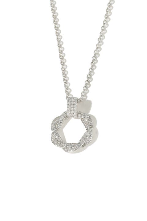 Ysabel Pavé Eternity Twist Hoop Pendant Necklace