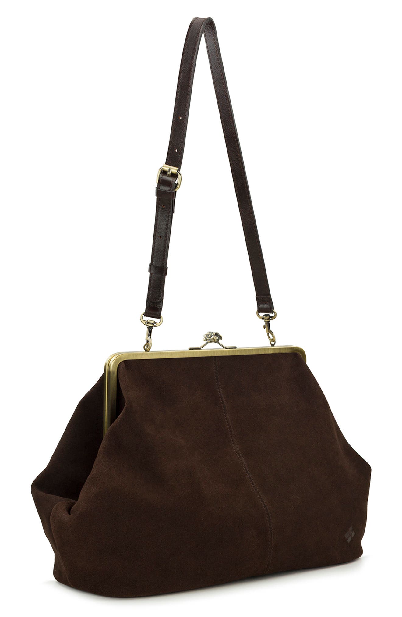 Serafina Large Frame Leather Crossbody Bag, Alternate, color, CHOCOLATE