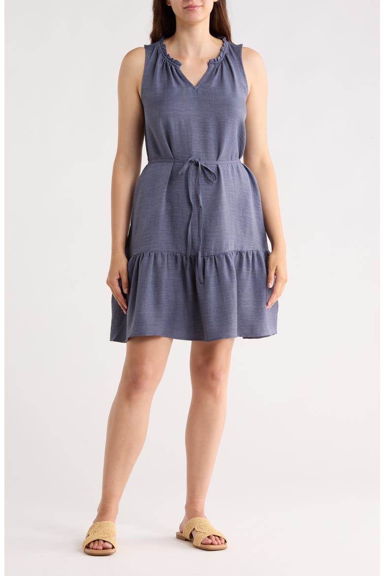 Zendaya Drawstring Dress, Main, color, TWEED BLUE