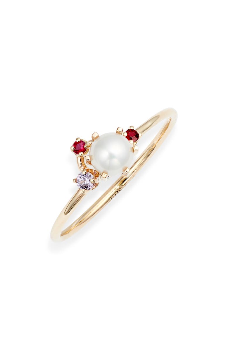 Poppy Finch Pearl, Ruby & Sapphire Ring, Main, color, 