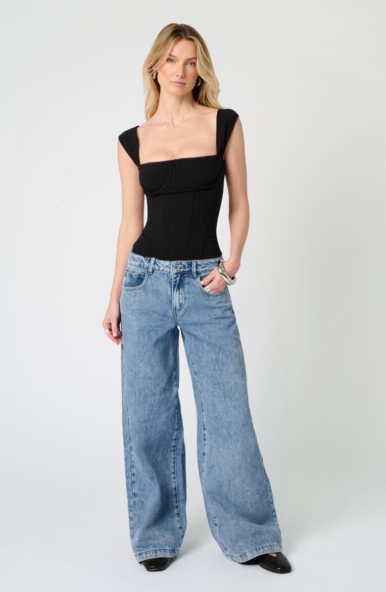 Wide Strap Ruched Cup Corset Top