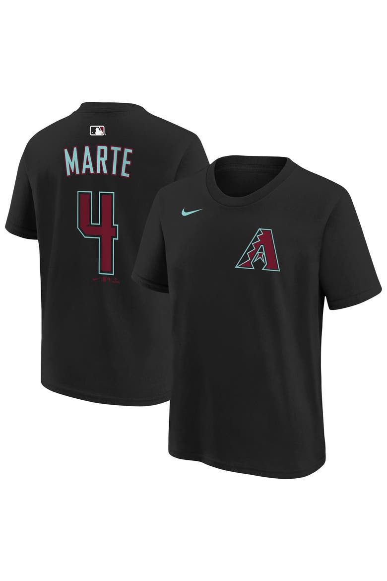 Youth Nike Ketel Marte Black Arizona Diamondbacks Name & Number T-Shirt, Main, color, Black