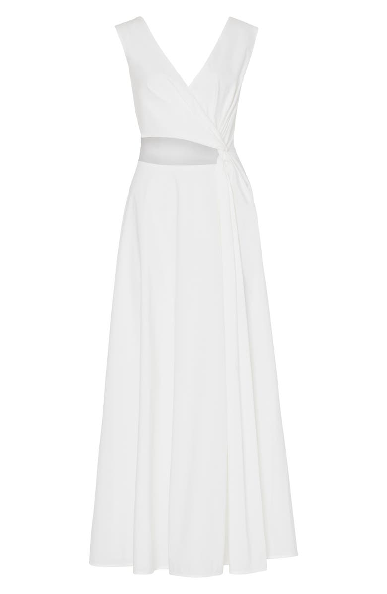 Milly Nidra Cutout Stretch Cotton Poplin Maxi Dress, Alternate, color, 
