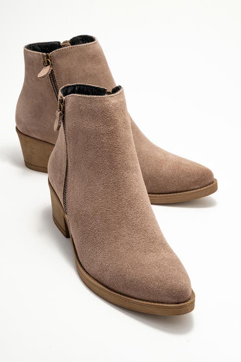 Jayer Leather Double-Zip Block Heel Boot (Women)