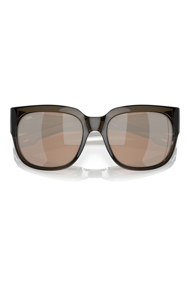 Waterwoman 55mm Polarized Pillow Sunglasses, Alternate, color, TAUPE / COPPER SILVER 580G