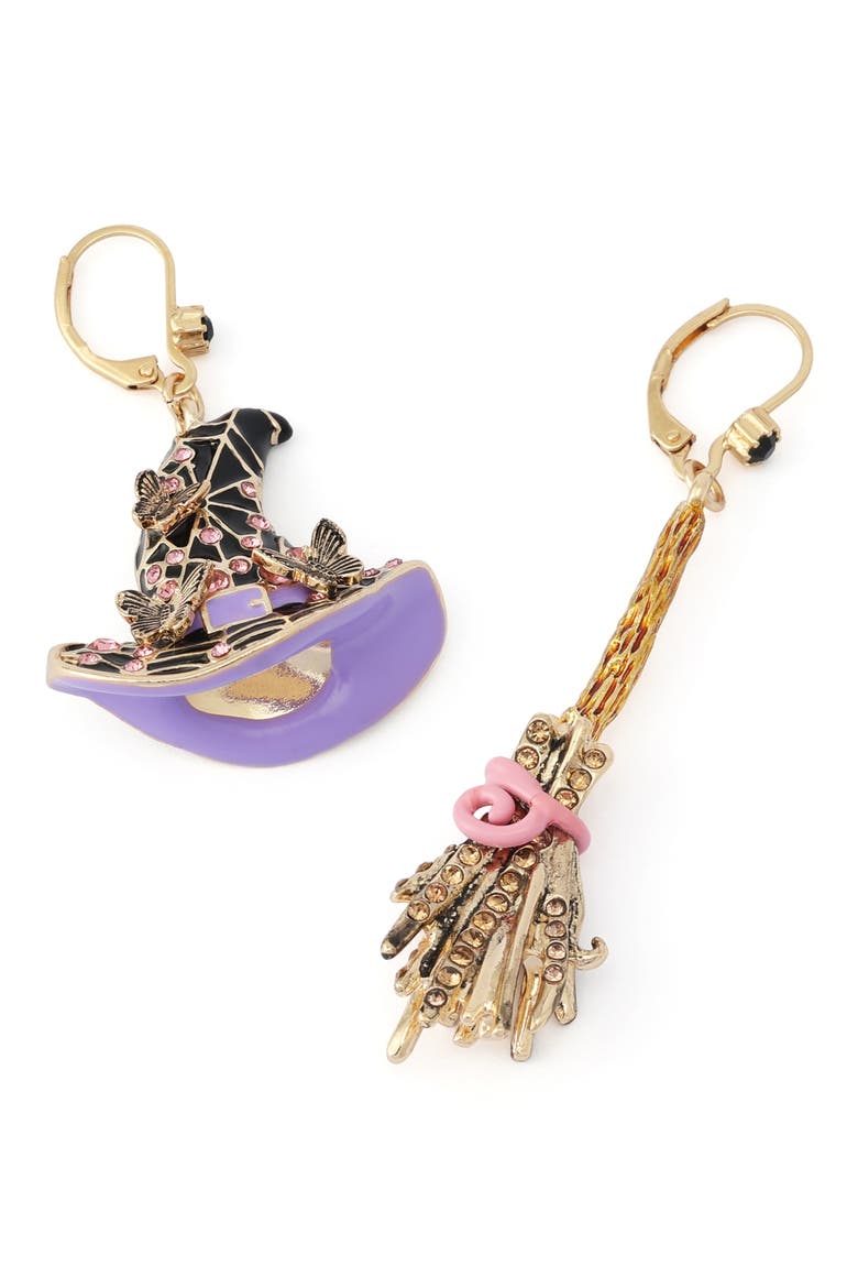 Broomstick Leverback Drop Earrings, Alternate, color, PURPLE