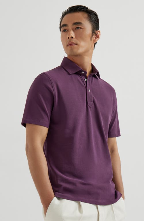 Brunello Cucinelli Cotton Polo Shirt In Purple