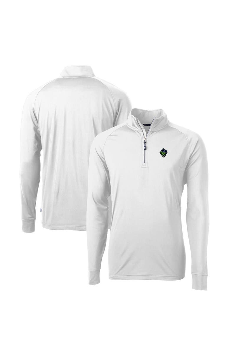 Cutter & Buck Men's Cutter & Buck  White Hillsboro Hops Adapt Eco Knit Stretch Recycled Quarter-Zip Pullover, Main, color, 