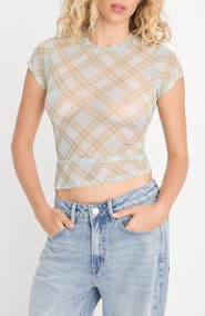 Good American The Mesh Baby Tee