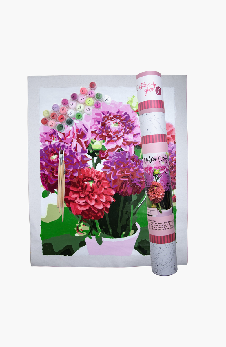 Pink Picasso Kits Dahlia Delight Paint by Numbers Kit, Main, color, Pink / Purple / Red