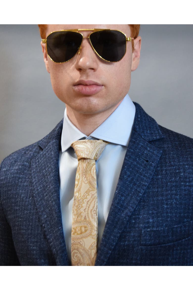 Paisley Silk Jacquard Tie, Alternate, color, Latte