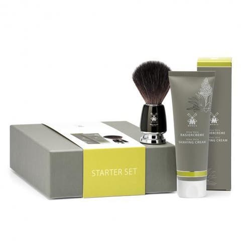 Starter Set Aloe Vera Shaving Cream & Rytmo Black Fiber Shaving Brush