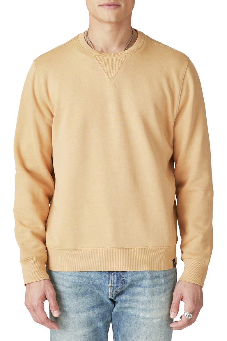 Terry Crewneck Sweatshirt, Main, color, BUCKTHORN BROWN