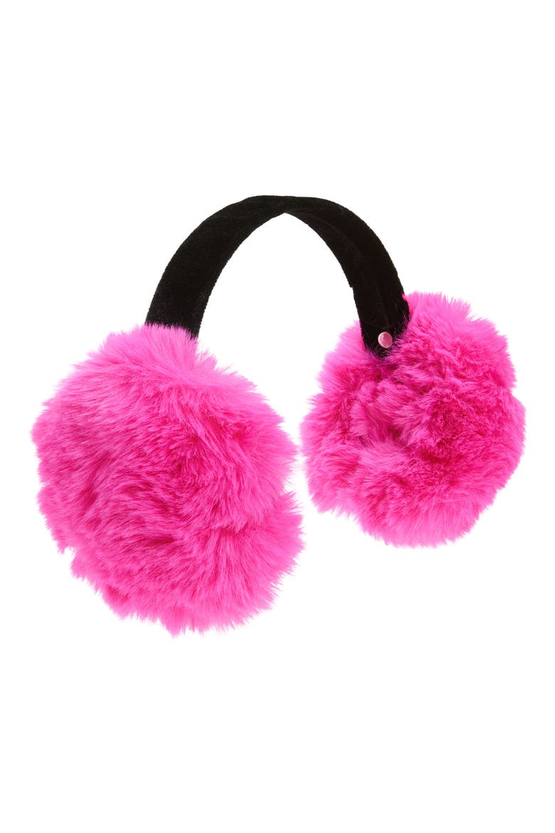 Kids' Faux Fur Earmuffs, Main, color, FUCHSIA