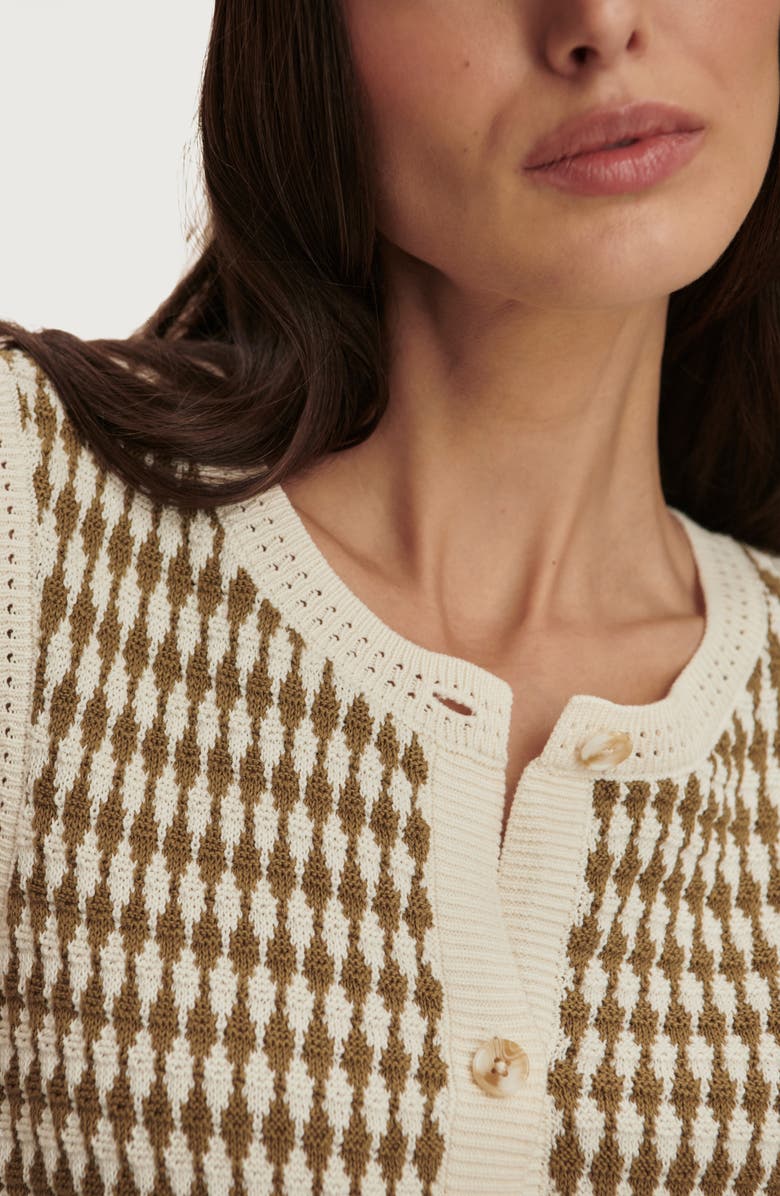 Varley Aura Cotton Knit Top, Alternate, color, Egret / Golden Olive