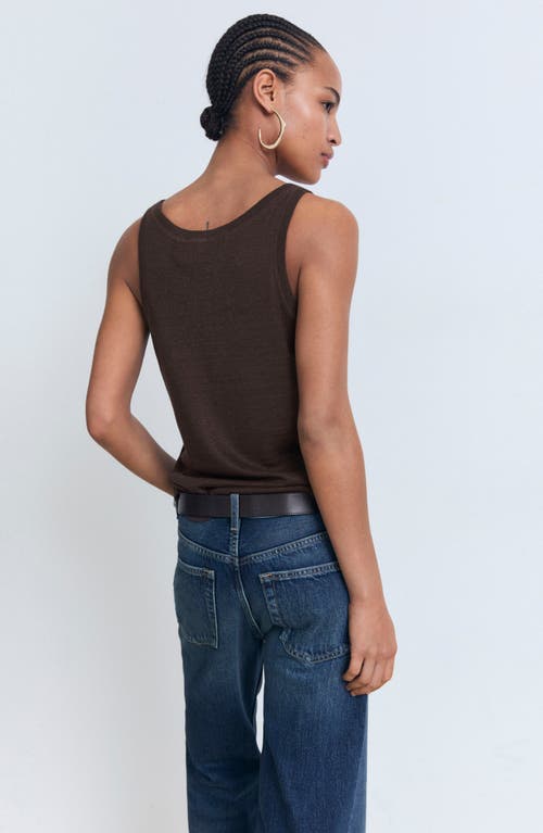 Mango Linen Sweater Tank In Brown