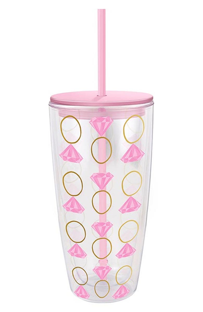 CREATIVE BRANDS Rings Travel Tumbler, Main, color, Pink