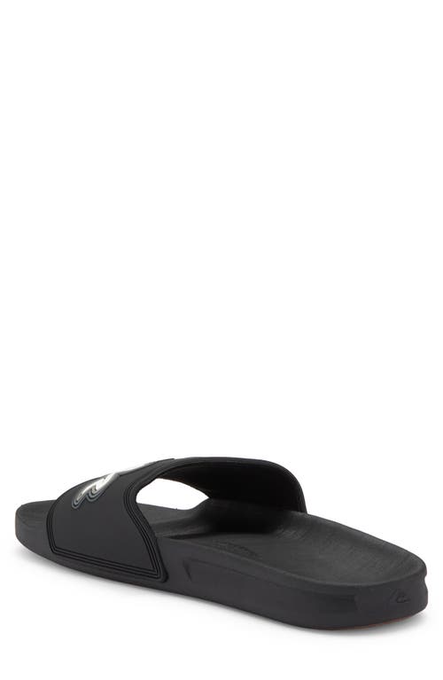 Quiksilver Rivi Wordmark Slide Sandal In Black/white