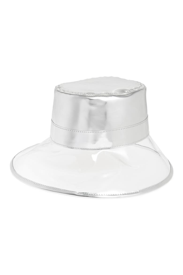 Go Go Rain Bucket Hat, Main, color, CRYSTAL/ SILVER