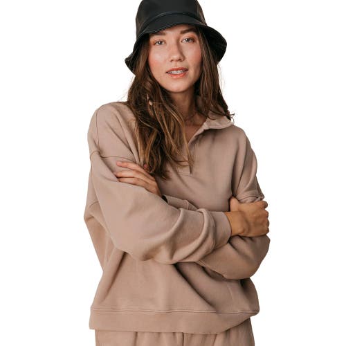 Ocio Organic Cotton Teddy Polo Crew In Brown