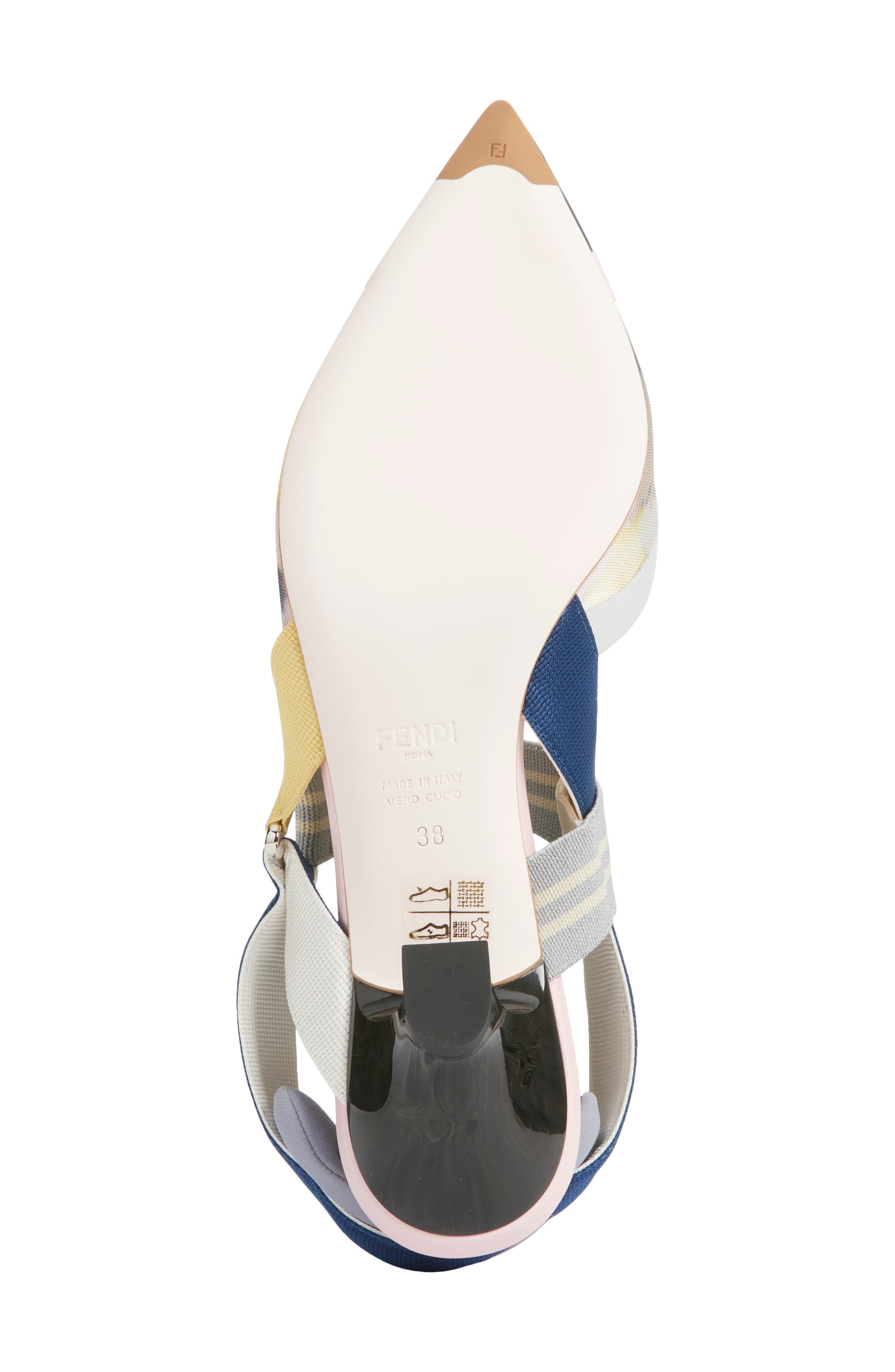 Fendi Colibri Floral Mesh Slingback Pump, Alternate, color, Grey Multi