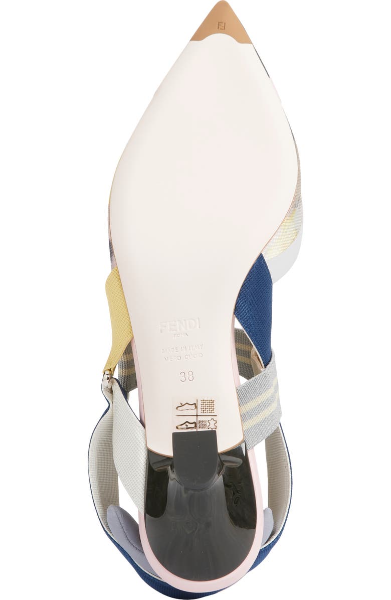 Fendi Colibri Floral Mesh Slingback Pump, Alternate, color, Grey Multi