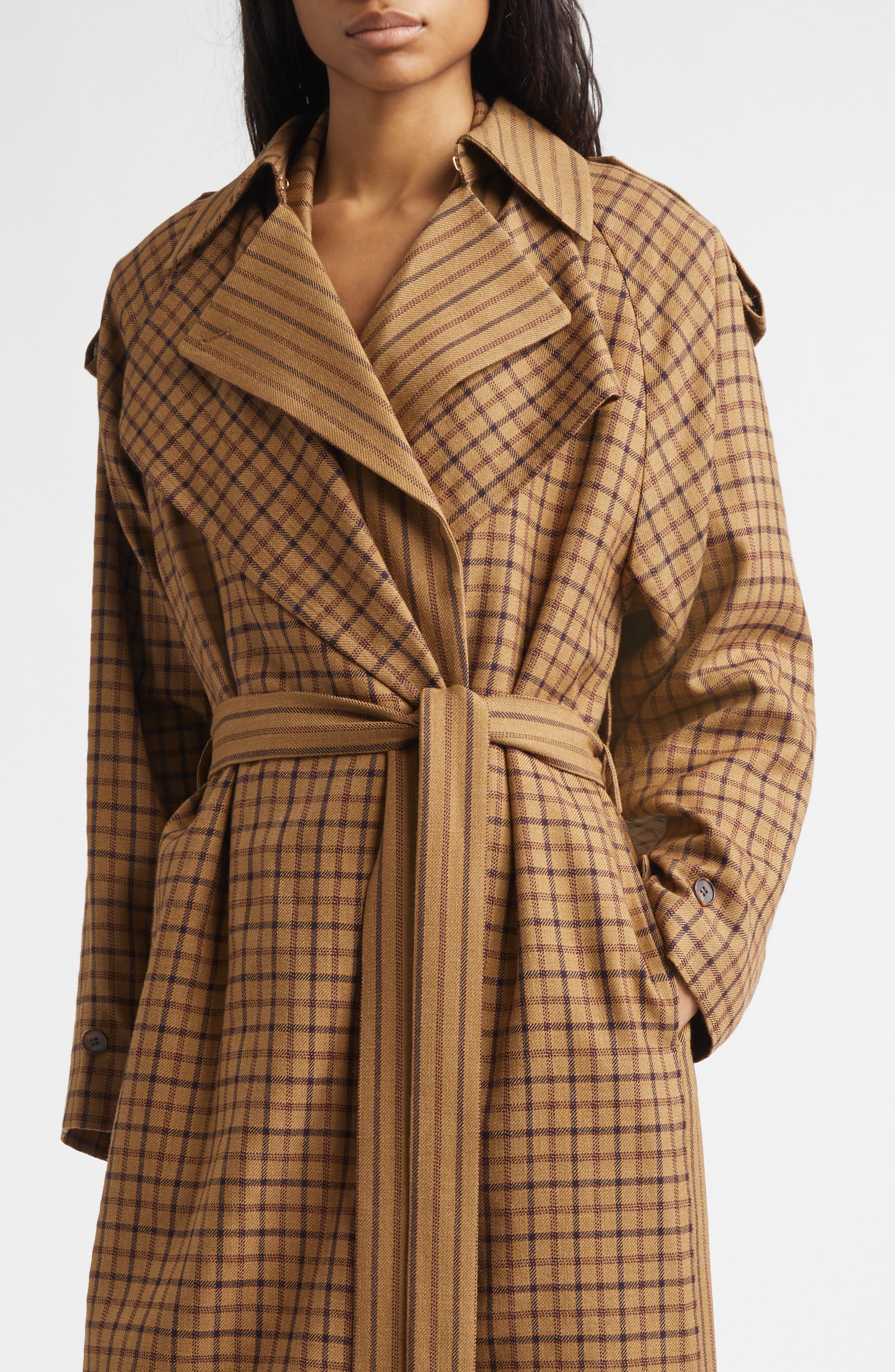Layered Belted Wool Blend Coat (Women) | Nordstrom