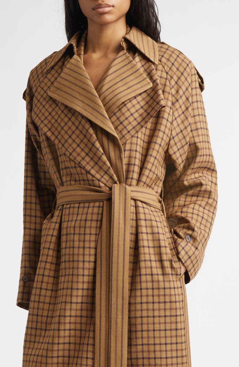 EENK Layered Belted Wool Blend Coat, Alternate, color, Beige Virgin Wool Blend