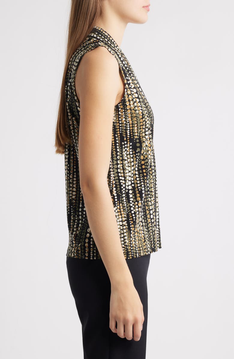Anne Klein Printed Triple Pleat Sleeveless Top, Alternate, color, 