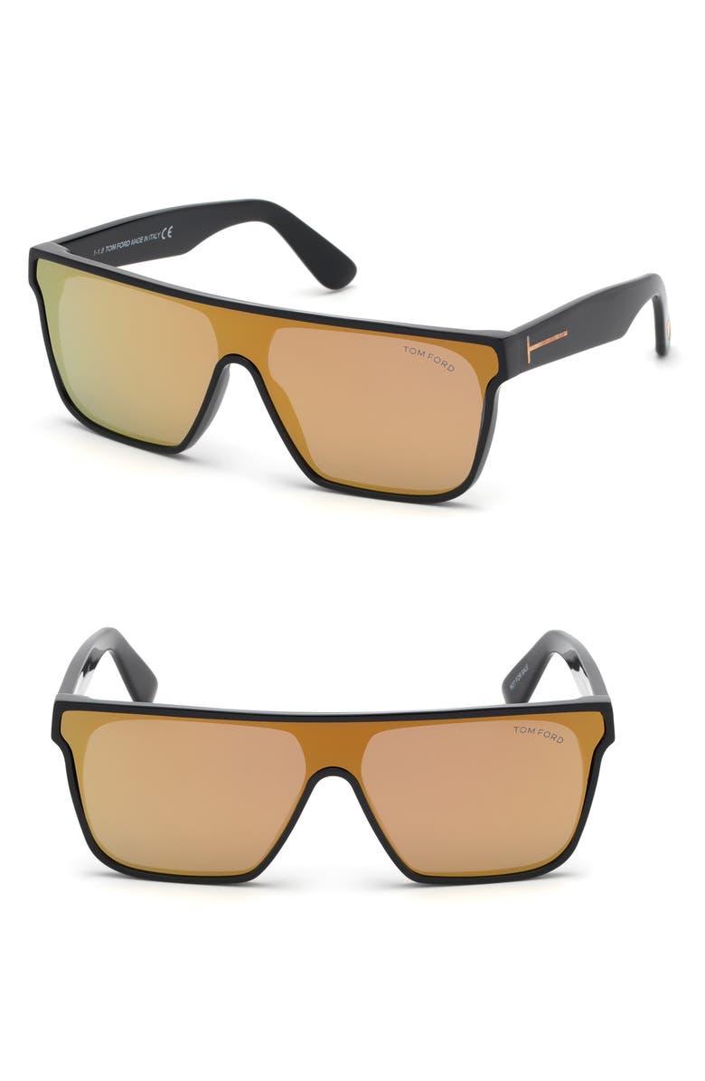 TOM FORD Wyhat 140mm Shield Sunglasses, Main, color,