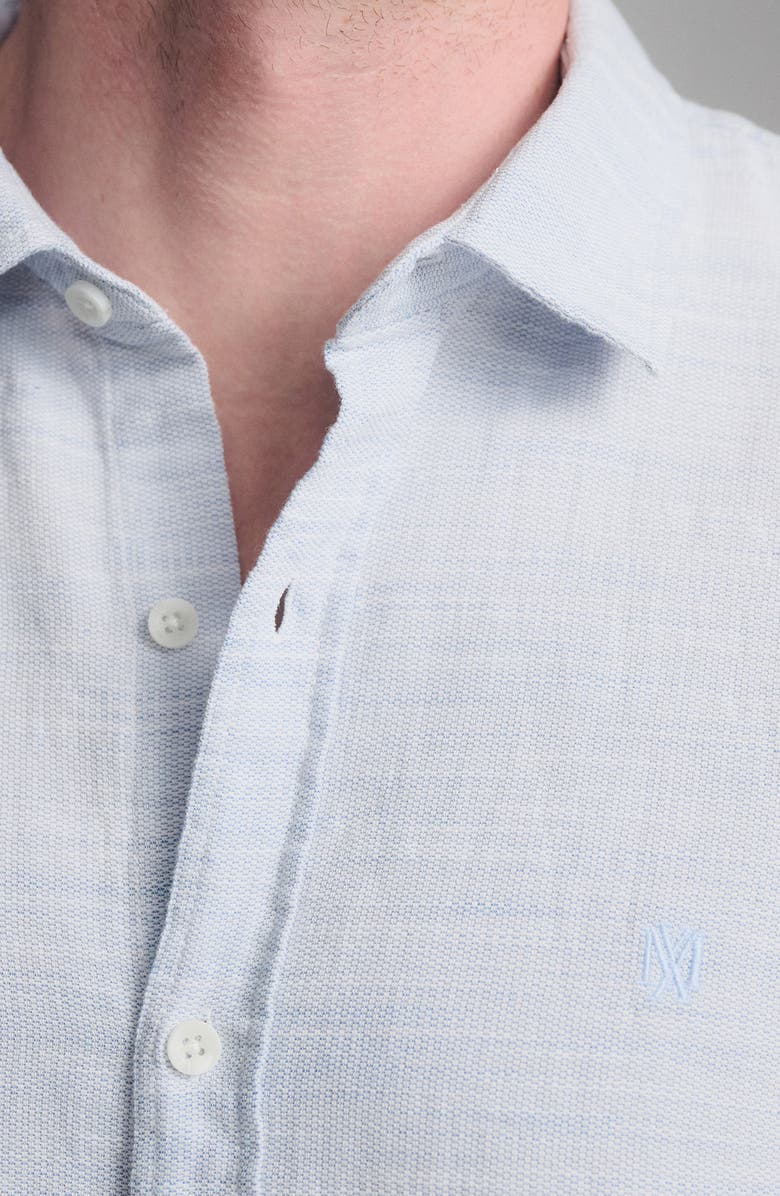 Mavi Jeans Slim Fit Textured Cotton Button-Up Shirt, Alternate, color, Blue Yonder