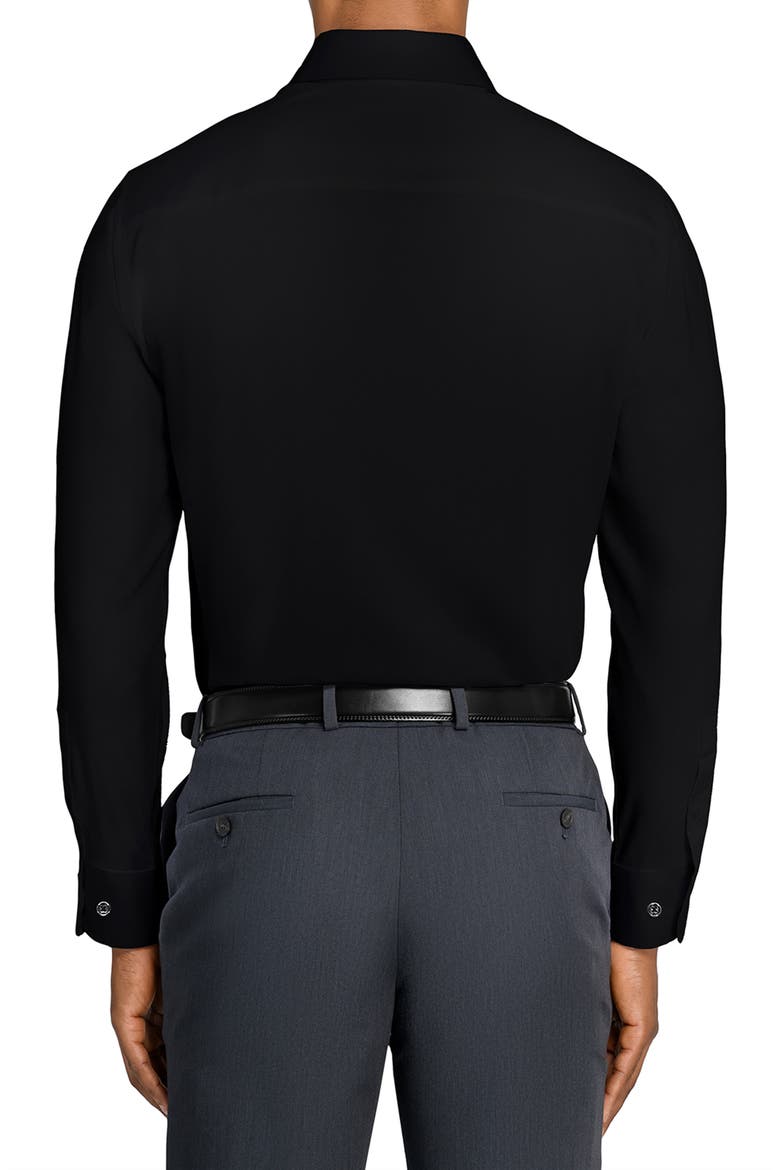 Slim Fit Solid Reworked Dress Shirt, Alternate, color, BLACK