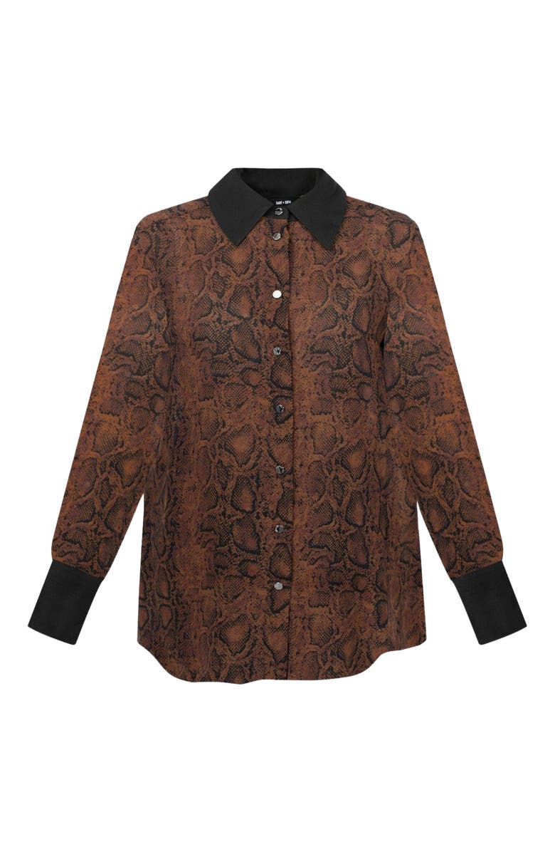 Saint + Sofia Madison Shirt, Alternate, color, Brown