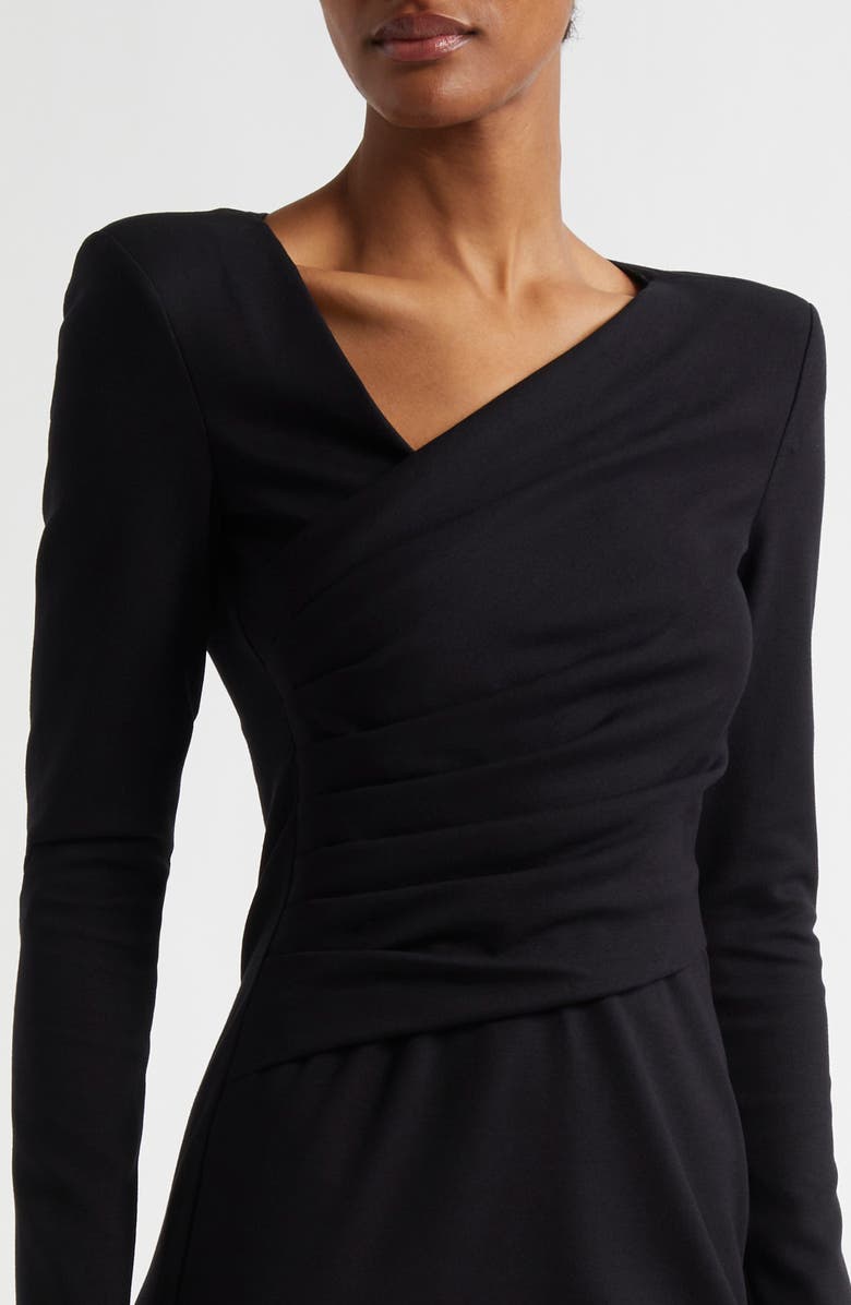 Emporio Armani Long Sleeve Pleated Jersey Dress, Alternate, color,