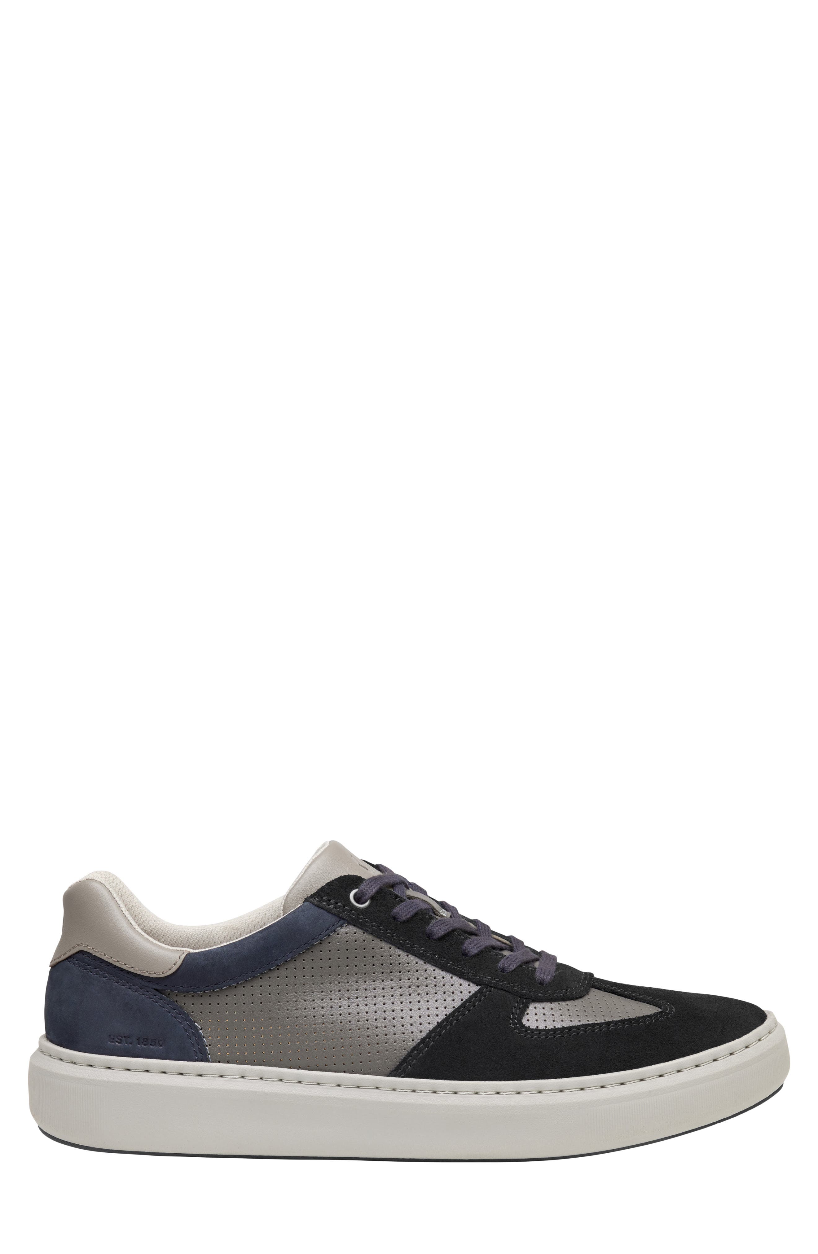 Anders T-Toe Sneaker, Alternate, color, BLACK SUEDE/ GRAY FULL GRAIN