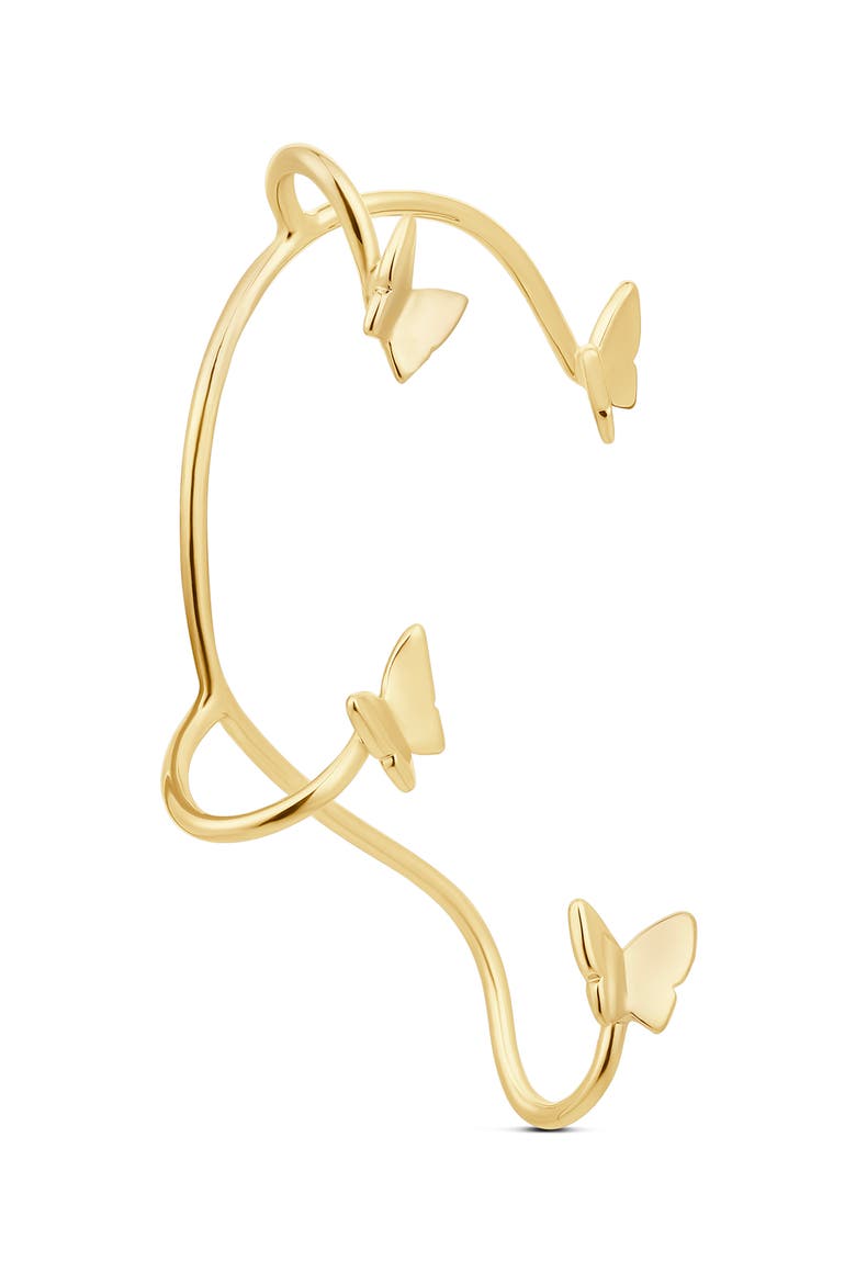 Butterfly 18k Gold Filled Ear Cuff, Alternate, color, GOLD