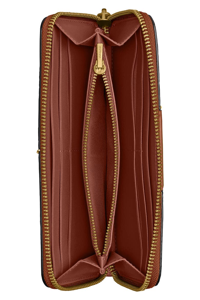 Essential Slim Signature Coated Canvas & Leather Wallet, Alternate, color, B4/TAN CARAMEL