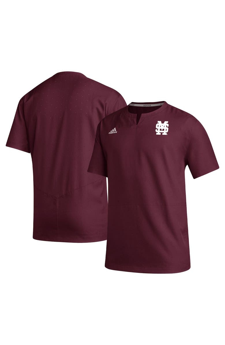 adidas Men's adidas Maroon Mississippi State Bulldogs Notch Neck Iron Cage Top, Main, color, 