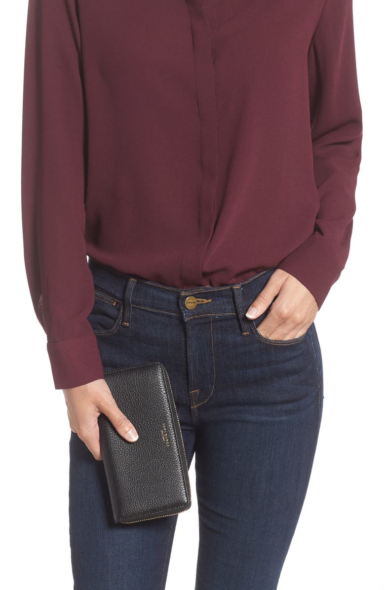 Tory Burch Perry Leather Continental Zip Wallet, Alternate, color, 