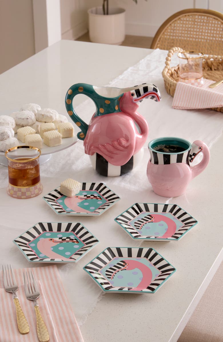 MACKENZIE CHILDS Patience Brewster Sheldon Flamingo Pitcher, Alternate, color, Pink