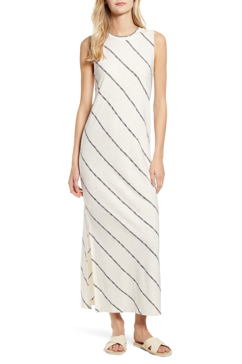 Striped Maxi Dress, Main, color, VANILLA CREAM