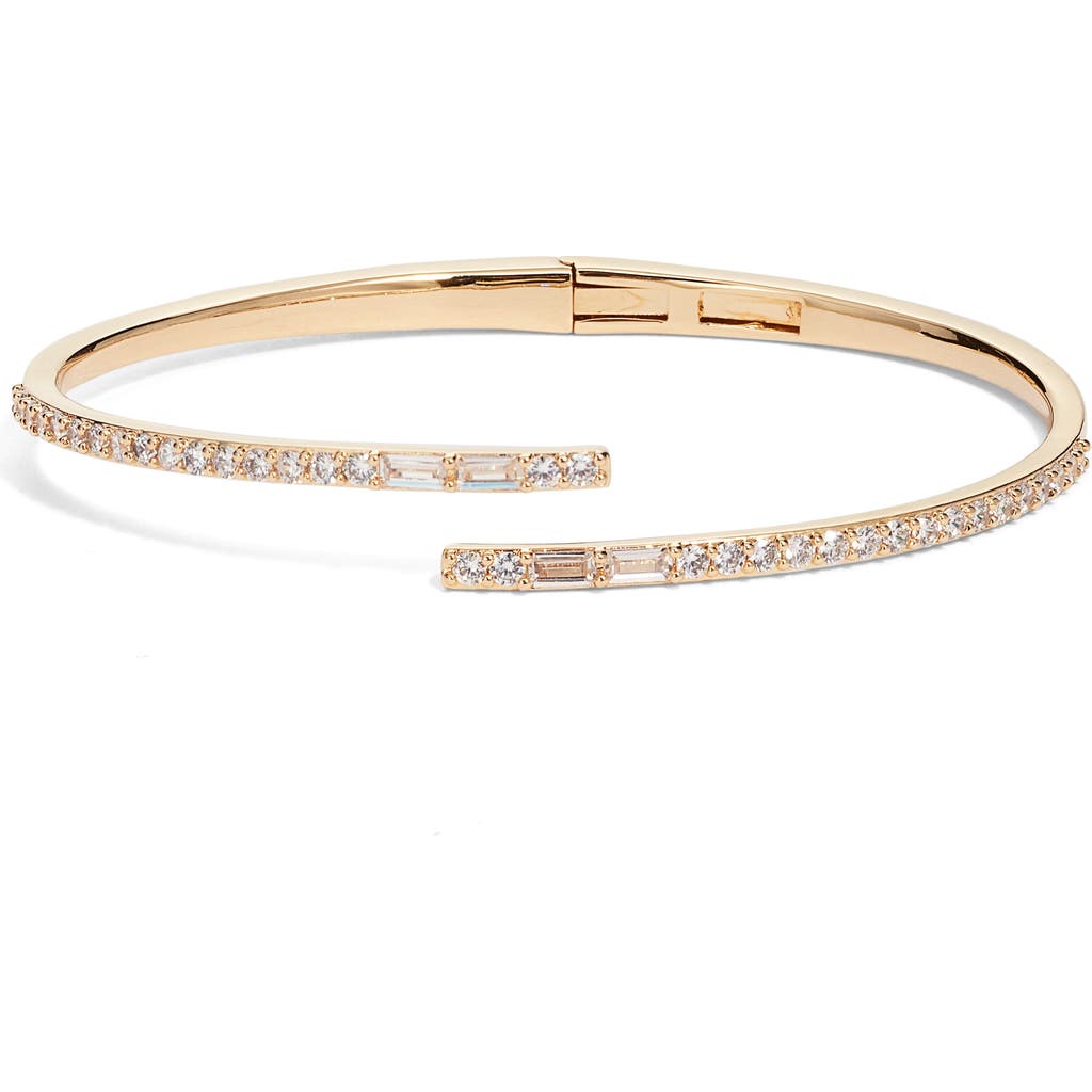 Nordstrom Cubic Zirconia Overlap Cuff Bracelet In Gold