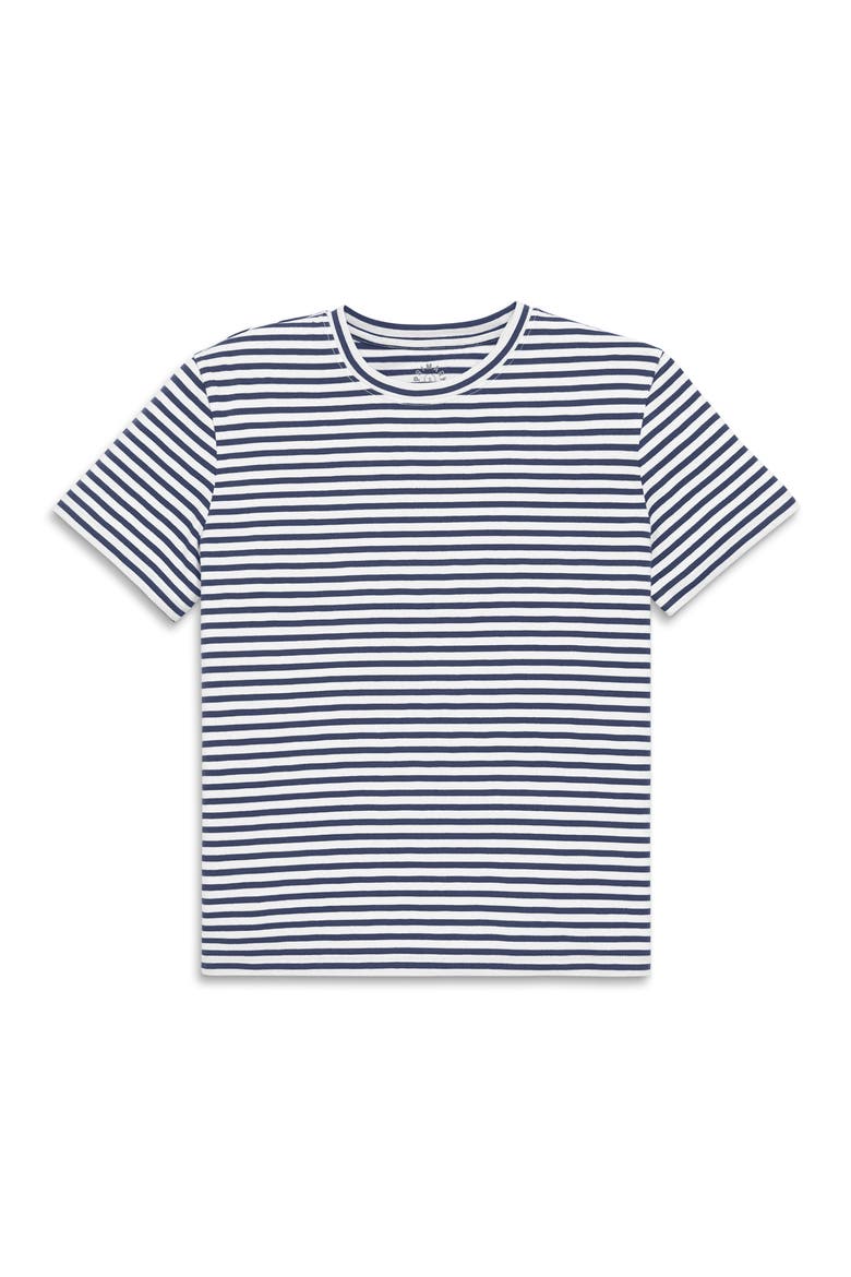 Adult Easy Crewneck Stripe Tee, Main, color, Sunwashed Navy White Stripes
