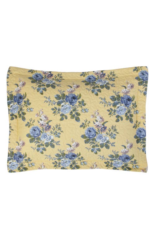 Laura Ashley Yellow Floral Twin Quilt & Sham Set In Pale Yellow